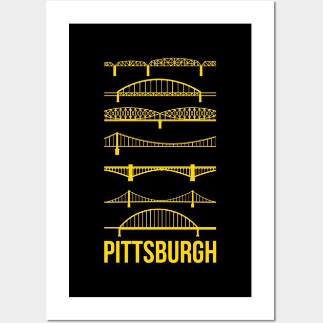 Pittsburgh Bridges Wall Art by polliadesign